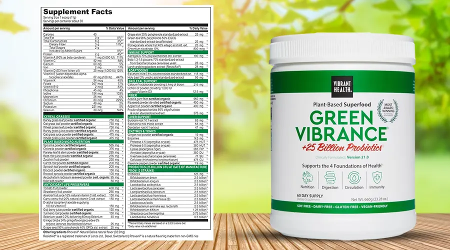 Green Vibrance - Supplement Facts